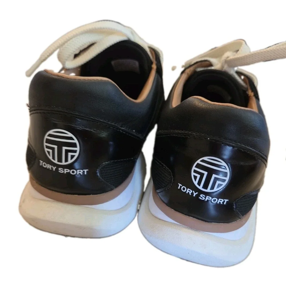 Tory Burch Sport bubble lace up Sneakers Black White Size 10.5